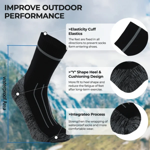 Breathable Moisture Outdoor Waterproof Socks - Image 3